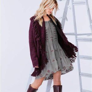 Used Johnny Was Ava Peasant Grey Dress Size XS